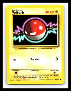 💥 Voltorb | Pokemon TCG 1999 | (Base Set) Non Holo Vintage # 67/102 - Image 1