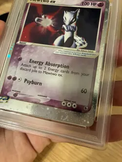 2003 POKEMON EX RUBY & SAPPHIRE #101 MEWTWO EX-HOLO PSA 8 NEW CERT BOTTOM SWIRL - Image 4