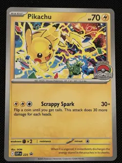 Pikachu Promo 2025 World Championships SVP EN 225 Pokemon Card Worlds NM - Image 1