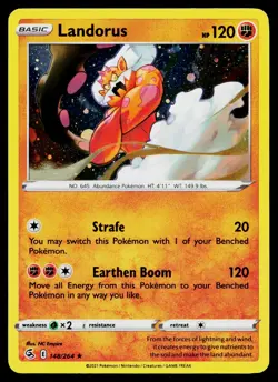 Landorus 148/264 Cosmo Holo Holo Rare Fusion Strike Pokemon Near Mint - Image 1