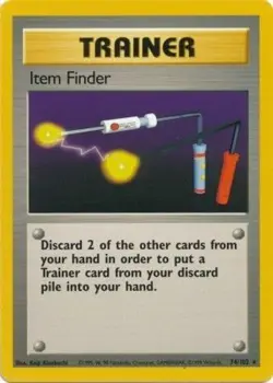 Damaged, English Pokemon Regular Item Finder - 74/102 - Rare - Unlimited Edition - Image 1