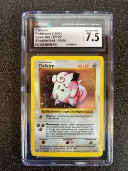 Clefairy 5/102 Base Set Shadowless CGC 7.5 Pokemon 1999 - Image 1