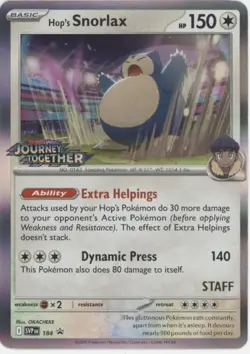 Hop's Snorlax Pokemon Journey Together Staff Promo #184 - Image 1
