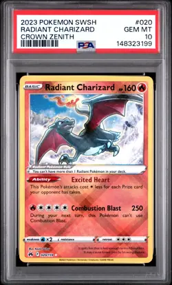 PSA 10 RADIANT CHARIZARD 020/159 SHINY CROWN ZENITH POKEMON ✨ - Image 1