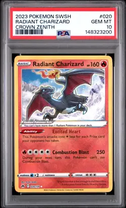 PSA 10 RADIANT CHARIZARD 020/159 SHINY CROWN ZENITH POKEMON ✨ - Image 1