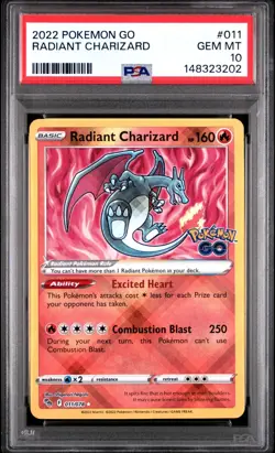 PSA 10 RADIANT CHARIZARD 011/078 SHINY POKEMON GO ✨ - Image 1