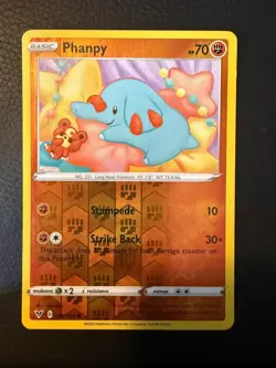 Phanpy 086/185 Common Vivid Voltage Pokemon Reverse Holo Near Mint - Image 1