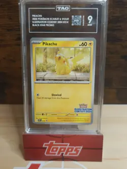 Pokemon 2025 Scarlet & Violet Pikachu Illustration Contest Black Star Tag Gem 10 - Image 2