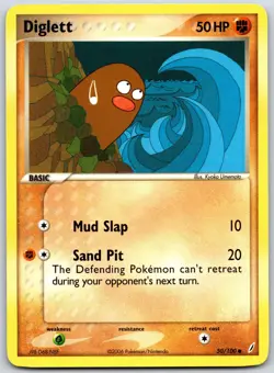 POKEMON CRYSTAL GUARDIANS DIGLETT 50/100 COMMON NON HOLO NM - Image 1