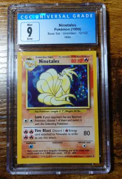Ninetales 12/102 Square Cut CGC 9 Base Set Error Pokemon Card - Image 1