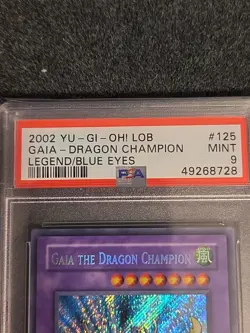 Yu-Gi-Oh! Gaia the Dragon Champion LOB-125 Unlimited Secret Rare PSA 9 Original - Image 2