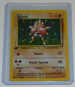 1999 pokemon french 1st edition base set tygnon-hitmonchan holo 7/102 WOtC - Image 2