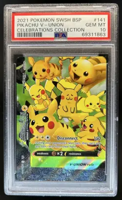 2019-2023 Pokemon SWSH Black Star Promos Pikachu V-UNI #SWSH141 PSA 10 - Image 1
