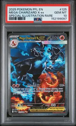 Pokemon 2025 Mega Charizard X EX 125 Phantasmal Flames SIR GEM MINT PSA 10 - Image 1