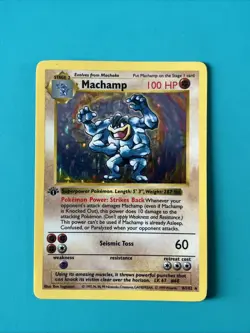 Pokemon TCG Machamp Holo Raw 1st Edition Shadowless 8/102 - Image 1