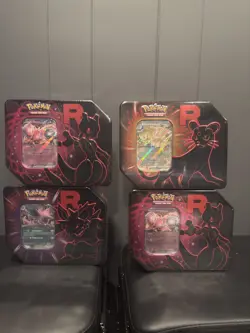 Pokemon Destined Rivals Team Rocket Tins Set of 4 NEW/SEALED - Image 1
