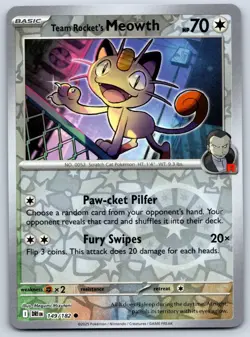 Team Rocket's Meowth - Reverse Holo Destined Rivals 149/182 Pokemon Card NM - Image 1