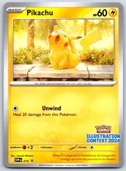 Pikachu - Illustration Contest 2024 Promo SVP 214 Pokemon Card NM - Image 1