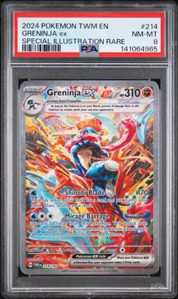 Greninja EX SIR 214 | PSA 8 | Twilight Masquerade 2024 | Pokemon TCG | S&V - Image 1