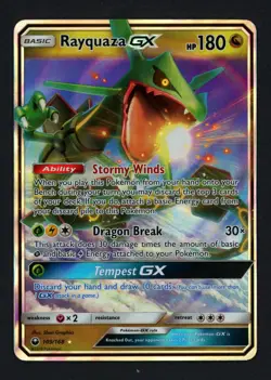 Rayquaza GX 109/168 SM - Celestial Storm Holofoil Ultra Rare Pokemon TCG - Image 1