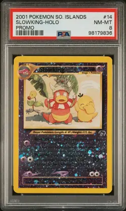 Pokemon TCG PSA 8 Slowking Reverse Holo Southern Islands Rare Swirl! WOTC - Image 1