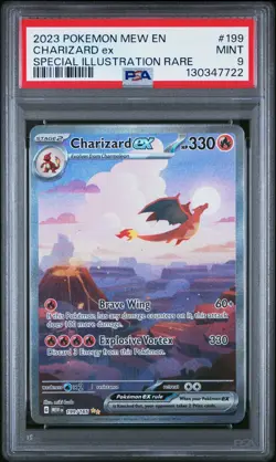 2023 POKEMON MEW EN-151 SPECIAL ILLUSTRATION RARE #199 CHARIZARD EX PSA 9 - Image 1