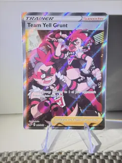 Team Yell Grunt 202/202 Full Art Holo Pokemon Sword & Shield Base Set ENG NM - Image 1