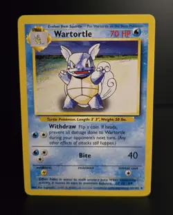 Pokemon TCG - WARTORTLE - 42/102 - UK 4TH PRINT - BASE SET (1999/2000) - LP/NM - Image 1
