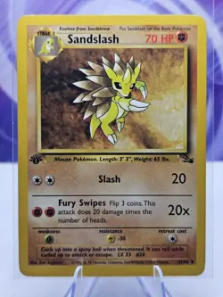 Pokemon TCG Sandslash 41/62 Fossil 1st Edition Regular Uncommon LP - Image 1