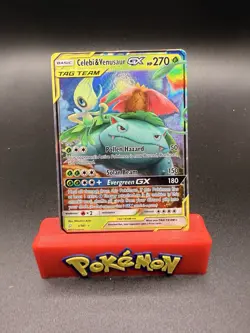 Pokemon Celebi & Venusaur GX 1/181 SM Team Up Ultra Rare Near Mint - Image 1