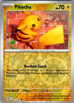 Pokemon | SV05: Temporal Forces | Pikachu | 051/162 | Reverse Holo | NM - Image 1