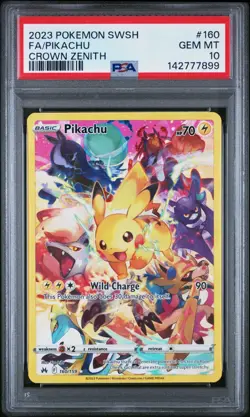 PSA 10 PIKACHU 160/159 FULL ART CROWN ZENITH POKEMON ⚡ - Image 1