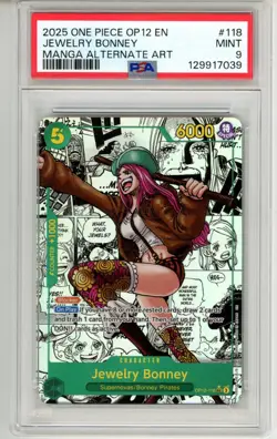 PSA MINT 9 One Piece Jewelry Bonney (Manga) OP12-118 Legacy of the Master Foil - Image 1