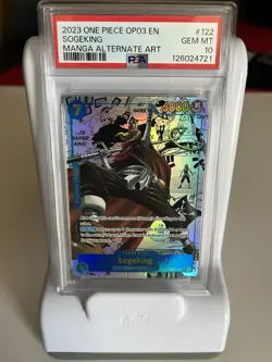 2023 ONE PIECE OP03-PILLARS OF STRENGTH MANGA ALTERNATE ART #122 SOGEKING PSA 10 - Image 1