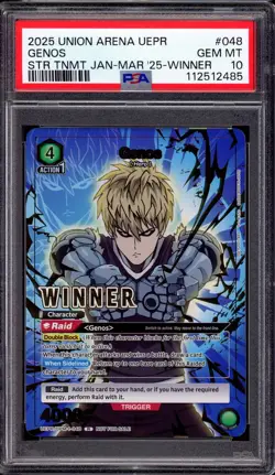 2025 Union Arena Store Tournament Jan-Mar 2025 Winner Genos #48 PSA 10 GEM MINT - Image 1