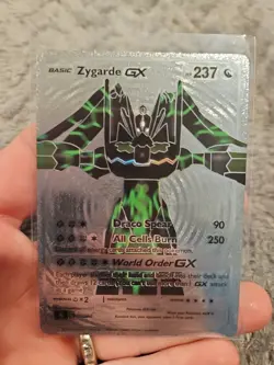 Zygarde GX Silver Foil Fan Art Vinyl Collector Pokemon Card - Image 1