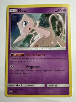 Pokemon Mew TCG SM215 Sun & Moon Black Star Promo Holo Card LP - Image 1