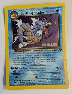 Vintage Dark Gyarados Holo Team Rocket 8/82 Prerelease Pokemon Card 2000 - Image 2