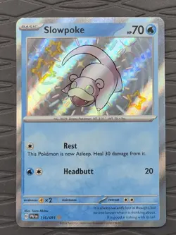 Slowpoke 116/091 Paldean Fates Holo Shiny Rare Pokemon Card - Image 1