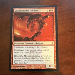 Wizards Urabrask the Hidden Mythic Legendary Creature New Phyrexia Red MTG - Image 1