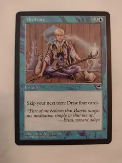 MtG Meditate Tempest Rare - Light Play LP (Regular) - Image 1