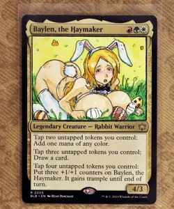 Baylen, the Haymaker Altered Art Hand Painted MTG Magic the Gathering Anime Girl - Image 1