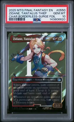PSA 10 ZIDANE, TANTALUS THIEF #0550 BORDERLESS SURGE FOIL 2025 MTG FINAL FANTASY - Image 1