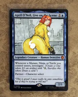 April O'Neil X4 Altered Art Hand Painted MTG Magic the Gathering Anime Girl Tmnt - Image 2