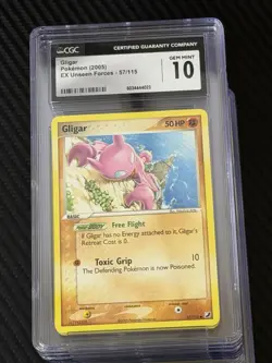 Pokemon TCG Gligar 57/115 Unseen Forces Regular Card CGC 10 PRISTINE Pop 28 - Image 1