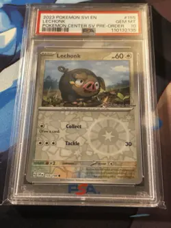 2023 Pokemon SVI #155 S PSA Gem Mint 10 LeChonk Pokemon Center SV Pre-Order - Image 1