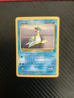 English Lapras 10/62 Fossil Set - Unlimited Holo Rare MP- Pokemon TCG - Image 1