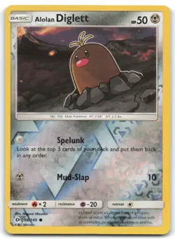 Alolan Diglett #86/149 Sun and Moon Base Set Common Reverse Holo LP Pokemon 4C2 - Image 1