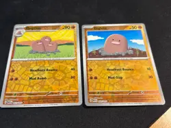 Pokemon 151 - Diglett - 050/165 + Dugtrio - 051/165 - NM - Reverse Holo Set - Image 2