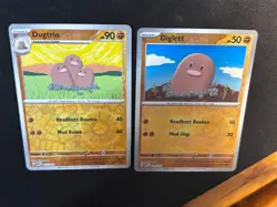 Pokemon 151 - Diglett - 050/165 + Dugtrio - 051/165 - NM - Reverse Holo Set - Image 3
